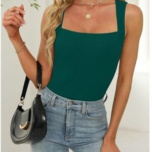 Chic Forest Green Sleeveless Tank Top